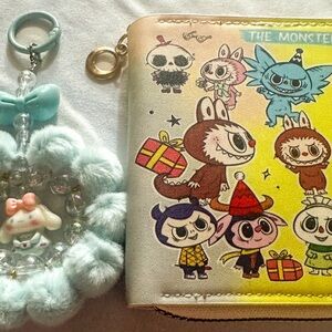 Colorful labubu Wallet and Key chain
